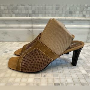 Sesto Meucci Golden Brown Vintage Italian Sandals Heels